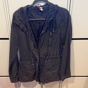 H&M Dark Gray Utility Jacket with Hood